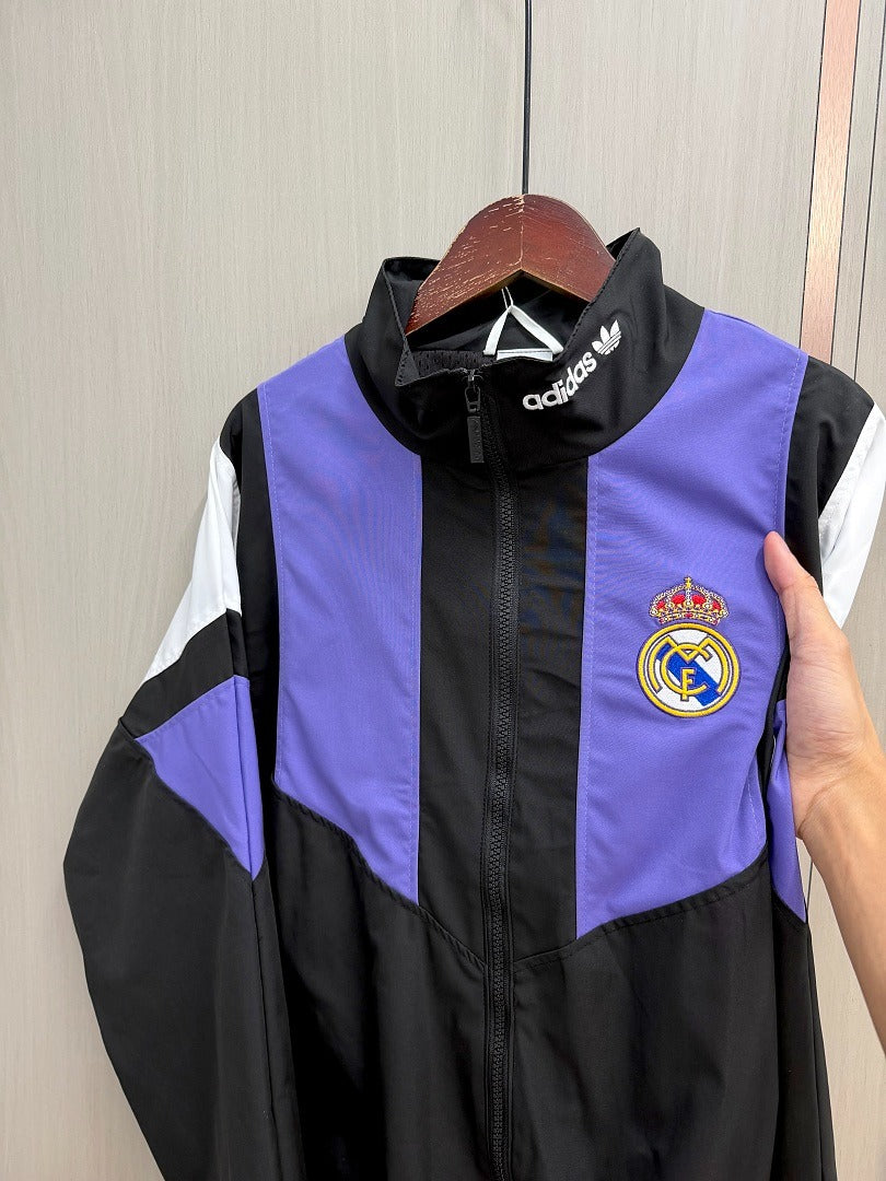 Chaqueta cortavientos Reak Madrid 26-27 negra con morado y blanco (tallas S-3XL)