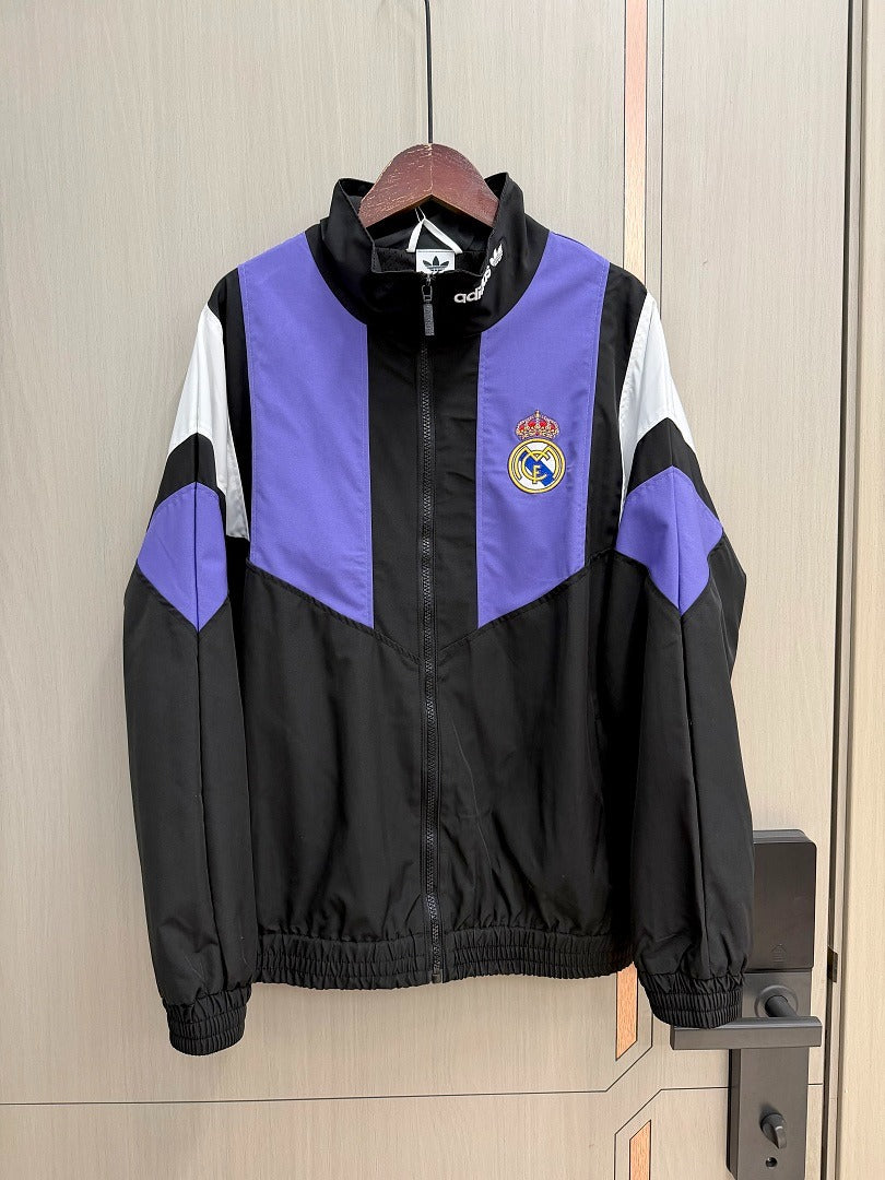 Chaqueta cortavientos Reak Madrid 26-27 negra con morado y blanco (tallas S-3XL)