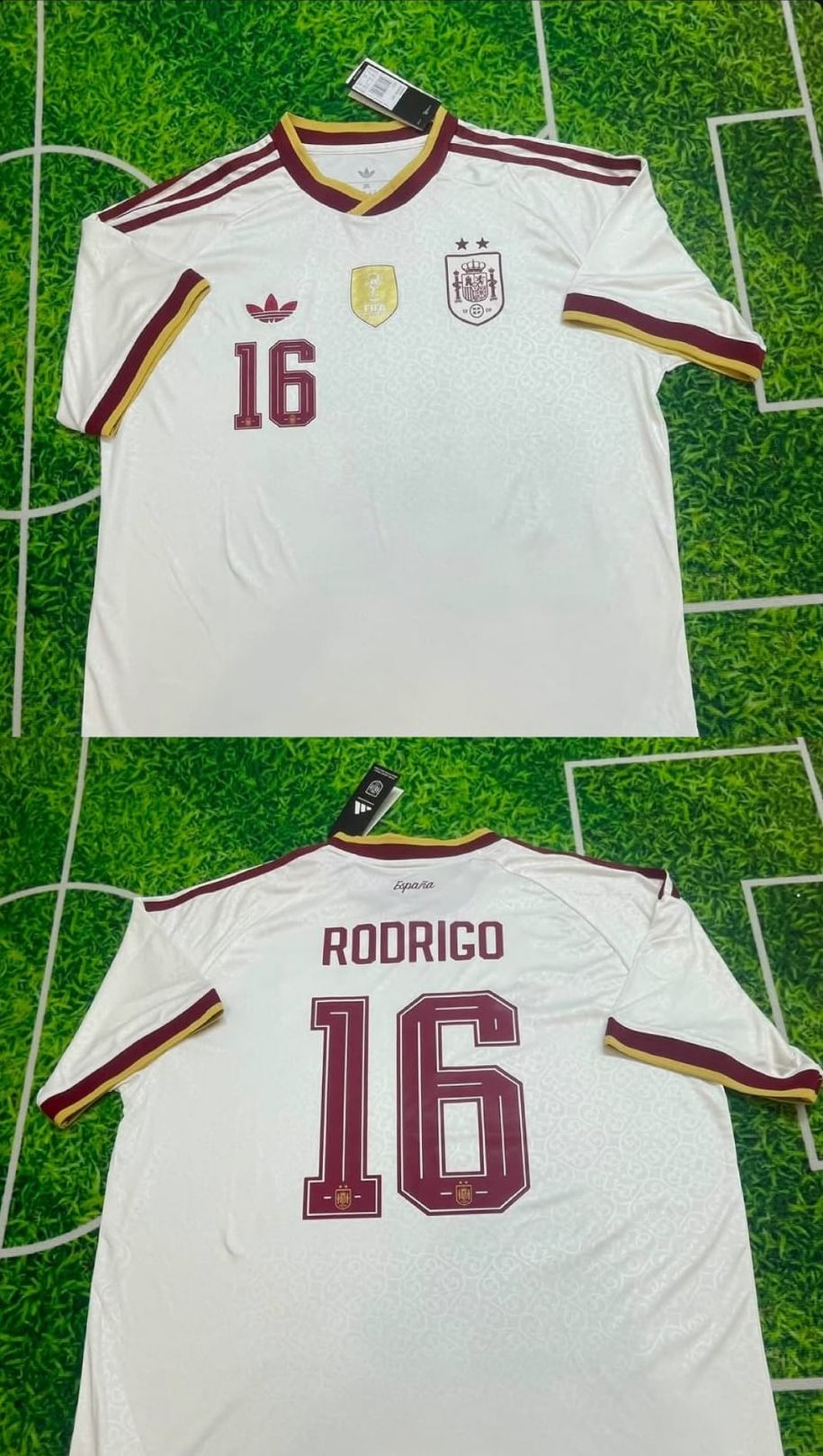 Camiseta España dos estrellas + parche campeon Visitante Mundial 2026 (tallas S - 4XL)