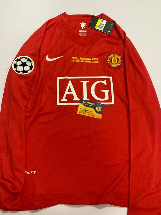 Camiseta Manga larga Manchester United 2007-08 Final Champions