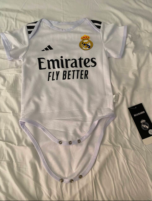 Body Real Madrid Blanco  (6 meses -12 meses y 1-2 años)