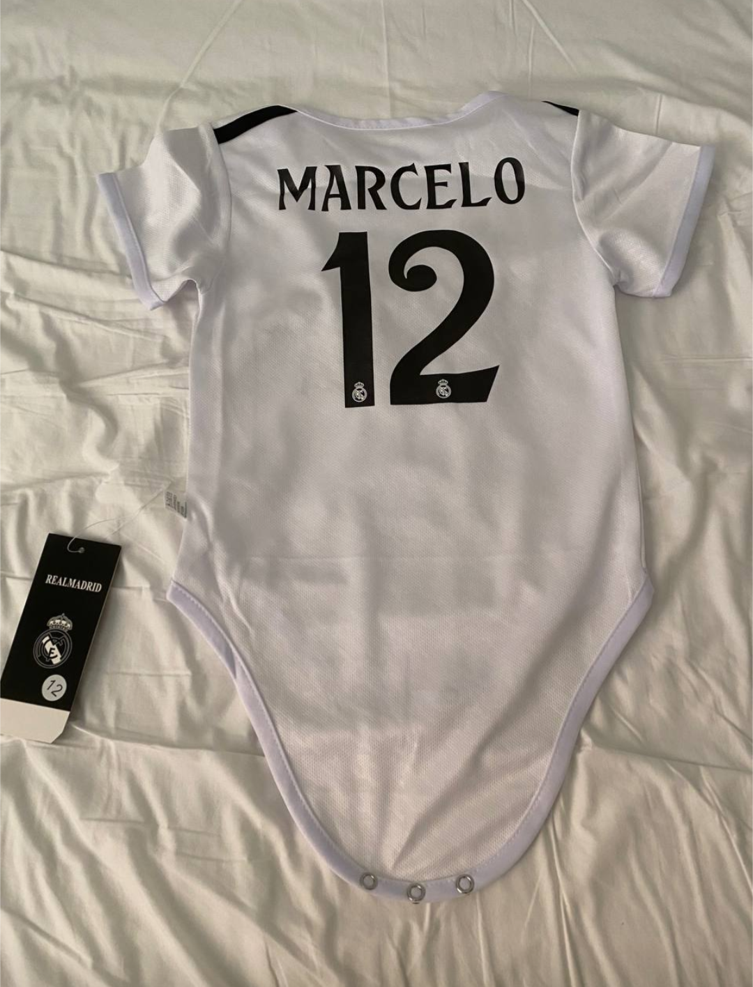 Body Real Madrid Blanco  (6 meses -12 meses y 1-2 años)
